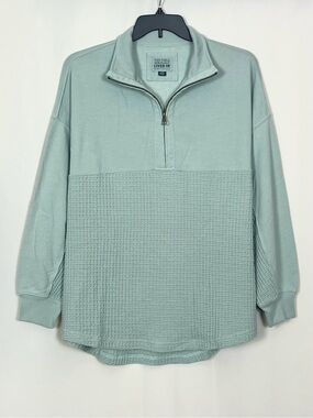 American Eagle Women’s Oversized Half-Zip Sweatshirt Color Olive Moss Size M